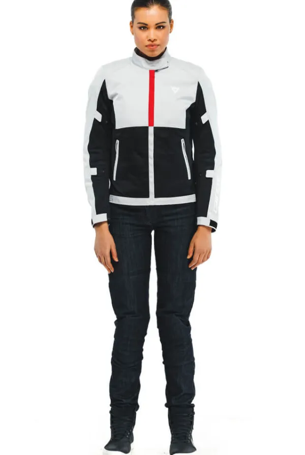 Dainese Risoluta Air Tex Lady Motorjas Glacier Gray/Lava Red 34F> Motorjassen