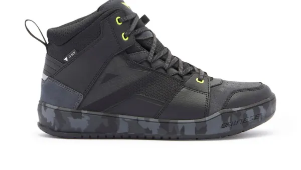 Dainese Suburb D-WP Shoes Black/Camo/Acid Yellow 49J>Heren Casual Motorschoenen|Heren Motorschoenen