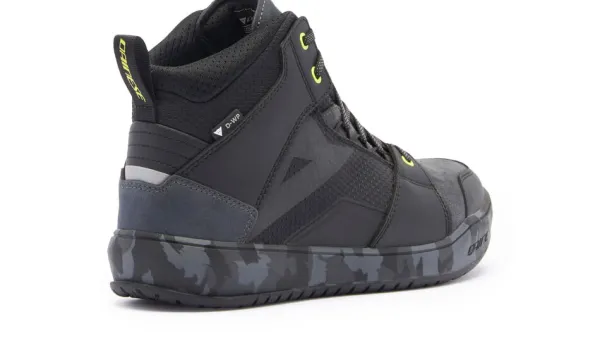 Dainese Suburb D-WP Shoes Black/Camo/Acid Yellow 49J>Heren Casual Motorschoenen|Heren Motorschoenen