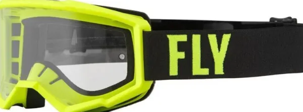 FLY RACING Focus Goggle Hi-Vis/Black - Clear Lens> Crossbrillen
