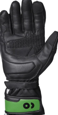 GMS GR-1 SF Gloves Black/White/Green> Motorhandschoenen