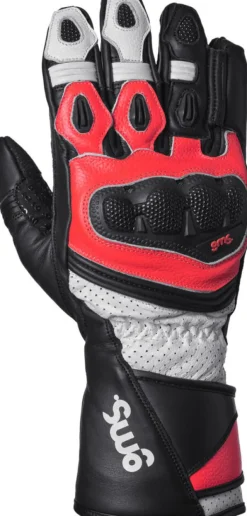 GMS GR-1 SF Gloves Black/White/Red> Motorhandschoenen