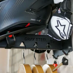 Gray Steel X7 Helmet & Gear wall mount Matt Black><noscript><img width=