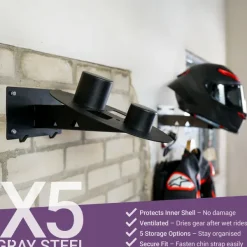 Gray Steel X5 Helmet & Gear wall mount Matt Black><noscript><img width=