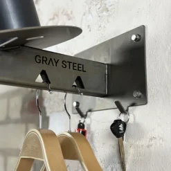 Gray Steel X5 Helmet & Gear wall mount Gun Metal> Cadeaus Voor Motorrijders|Helm Houder & Kapstok