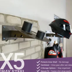 Gray Steel X5 Helmet & Gear wall mount Gun Metal><noscript><img width=