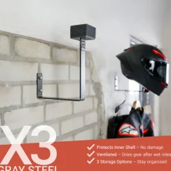 Gray Steel X3 Helmet & Gear wall mount Gun Metal><noscript><img width=