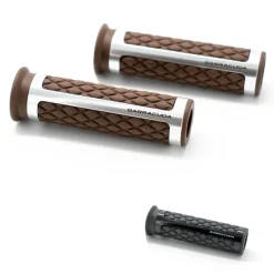 Barracuda Grips Classic Brown Insert Silver (Pair) N1026-CMA> Motor Onderdelen