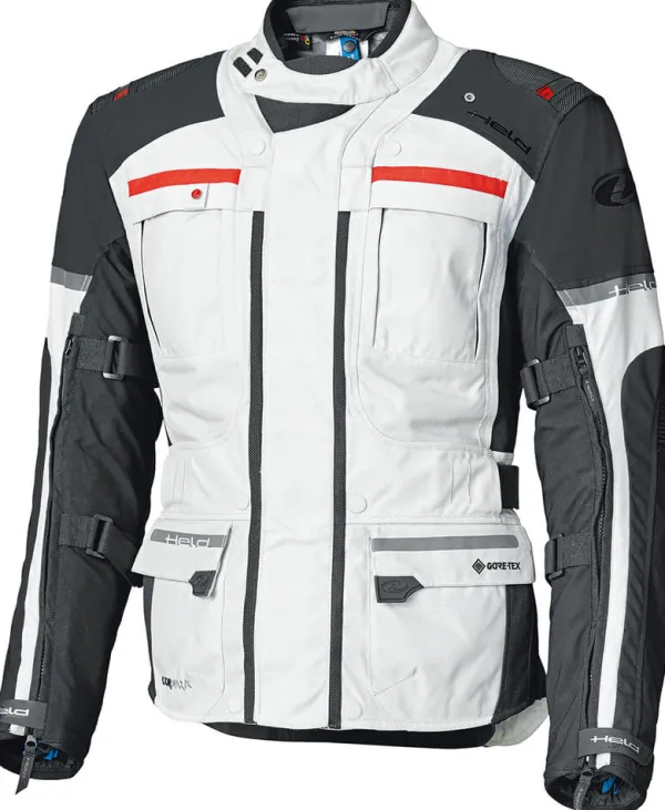 Held Carese Evo Motorjas Gore-Tex Touring Grey/Red 072> Motorjassen
