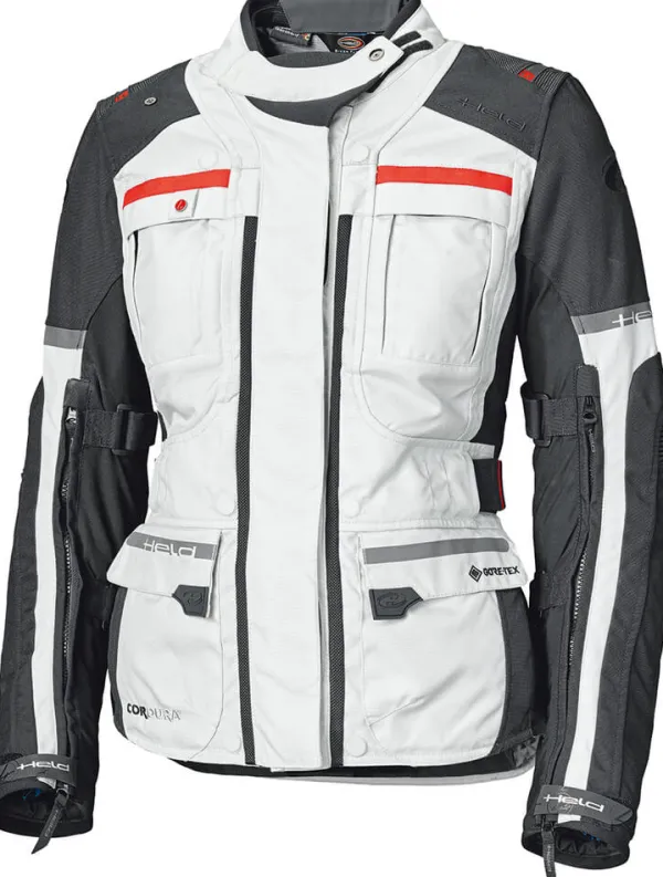 Held Carese Evo Motorjas Gore-Tex Touring Grey/Red 072> Motorjassen