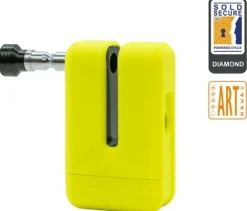 Hiplok MD1000 Moto Disc Lock Yellow fluo> Motorsloten