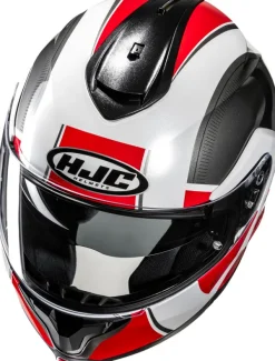 HJC C91N Jyn White/Red 238> Integraalhelmen|Helmen Met Zonnevizier