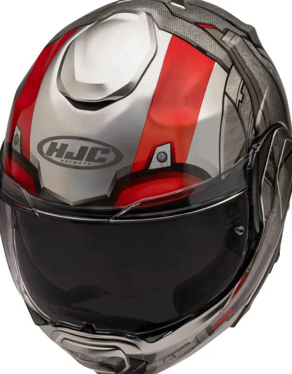HJC F100 Ant-Man Grey/Red 831> Systeemhelmen|Helmen Met Zonnevizier