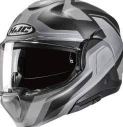 HJC F100 Bios Black/Grey 180> Systeemhelmen|Helmen Met Zonnevizier