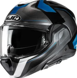 HJC F100 Bios Grey/Blue 852> Systeemhelmen|Helmen Met Zonnevizier