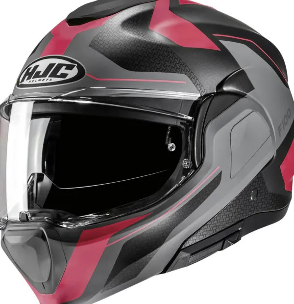 HJC F100 Bios Pink/Grey 688> Systeemhelmen|Helmen Met Zonnevizier