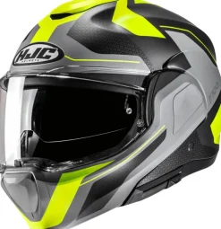 HJC F100 Bios Yellow/Grey 788> Systeemhelmen|Helmen Met Zonnevizier