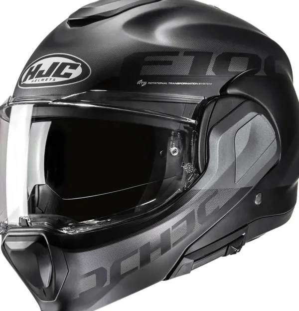 HJC F100 Hetal Grey/Black 808> Systeemhelmen|Helmen Met Zonnevizier