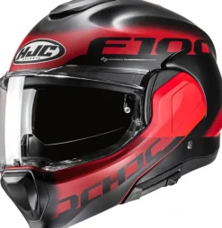 HJC F100 Hetal Red/Black 310> Systeemhelmen|Helmen Met Zonnevizier