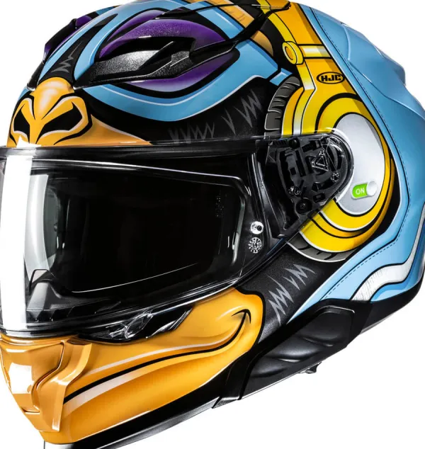 HJC F71 Monkey DJ Blue/Yellow 588> Integraalhelmen|Helmen Met Zonnevizier