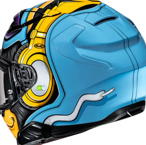 HJC F71 Monkey DJ Blue/Yellow 588> Integraalhelmen|Helmen Met Zonnevizier