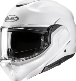 HJC F100 Pearl White 202> Systeemhelmen|Helmen Met Zonnevizier