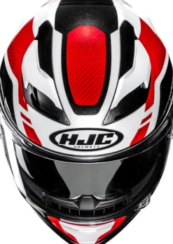 HJC F71 Tozz White/Red 231> Integraalhelmen|Helmen Met Zonnevizier