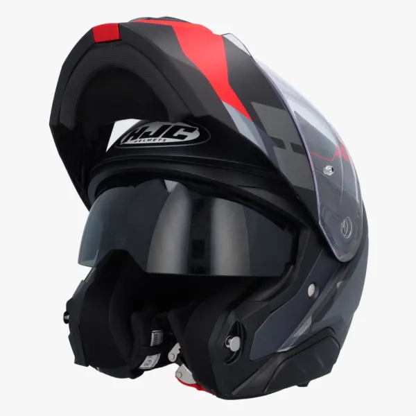 HJC i91 Carst Black/Red> Systeemhelmen|Helmen Met Zonnevizier