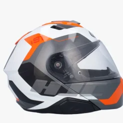 HJC i91 Carst White/Orange> Systeemhelmen|Helmen Met Zonnevizier