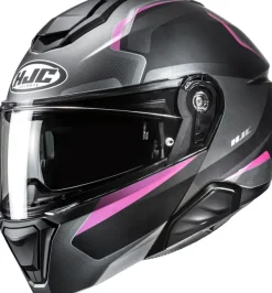 HJC i91 Felio Black/Pink 168> Systeemhelmen|Helmen Met Zonnevizier