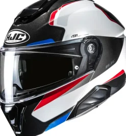 HJC i91 Felio White/Red 231> Systeemhelmen|Helmen Met Zonnevizier