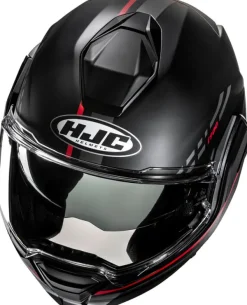 HJC i100 Sysma Black/Red 138> Systeemhelmen|Helmen Met Zonnevizier