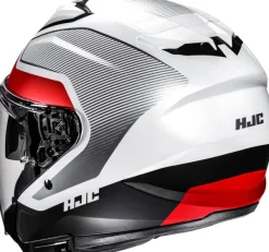 HJC i31 Tevis White/Red 231> Helmen Met Zonnevizier|Bluetooth Helmen