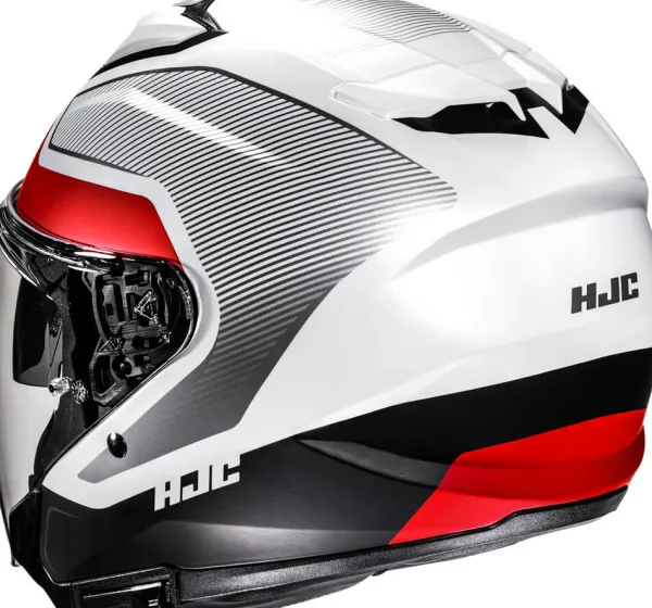 HJC i31 Tevis White/Red 231> Helmen Met Zonnevizier|Bluetooth Helmen