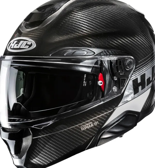 HJC RPHA-91 Carbon Elig Black/White 120> Systeemhelmen|Helmen Met Zonnevizier