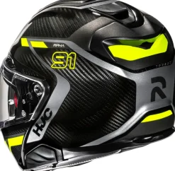 HJC RPHA-91 Carbon Grey/Yellow 878> Systeemhelmen|Helmen Met Zonnevizier
