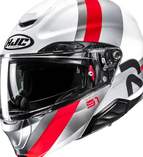 HJC RPHA-91 Fensh White/Red 283> Systeemhelmen|Helmen Met Zonnevizier
