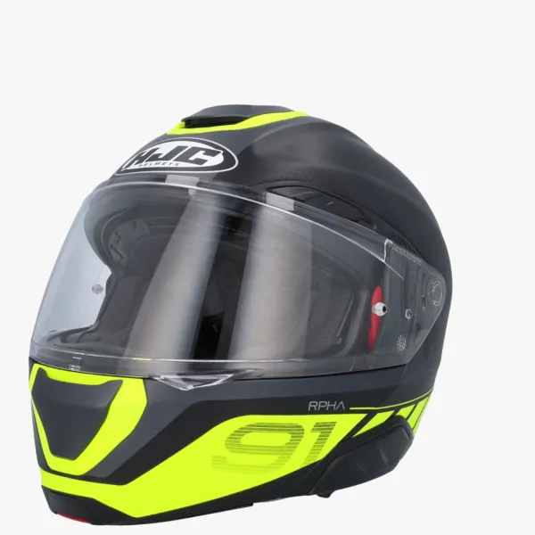 HJC RPHA-91 Rafino Black/Yellow 178> Systeemhelmen|Helmen Met Zonnevizier
