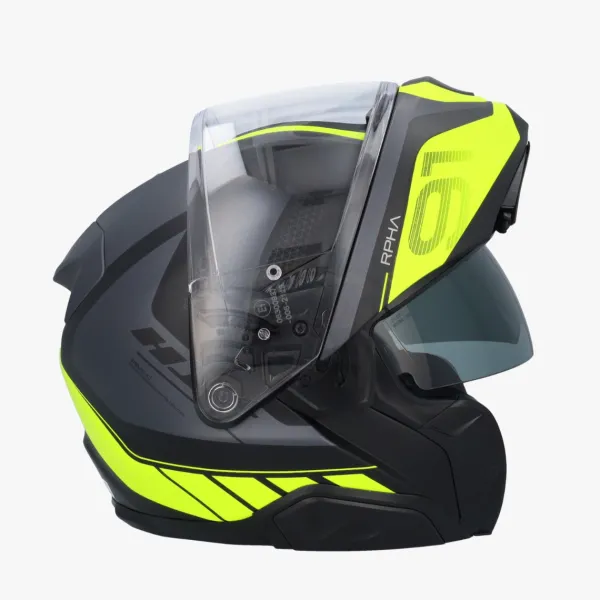 HJC RPHA-91 Rafino Black/Yellow 178> Systeemhelmen|Helmen Met Zonnevizier