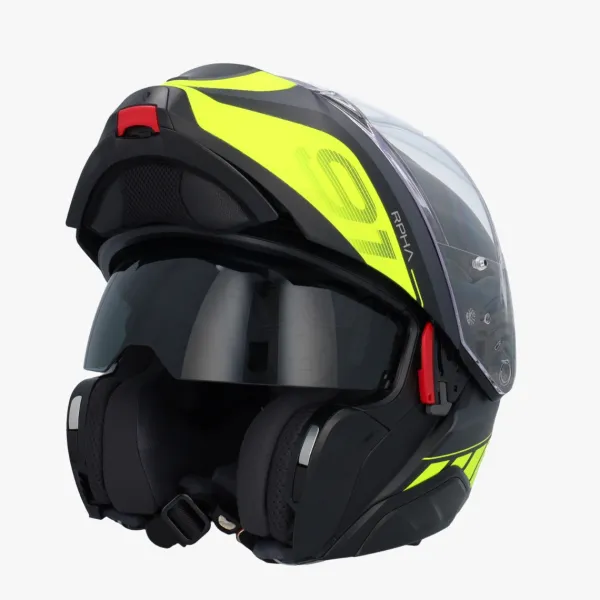 HJC RPHA-91 Rafino Black/Yellow 178> Systeemhelmen|Helmen Met Zonnevizier