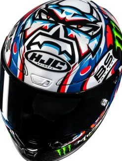 HJC RPHA-1 V2 Carbon Quartararo Le Mans III White/Blue 253> Helmen Met Zonnevizier|Race Helmen