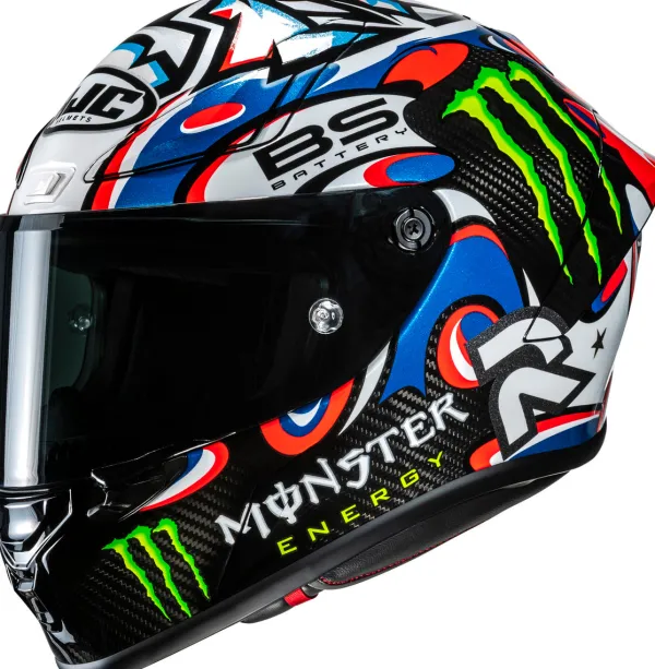 HJC RPHA-1 V2 Carbon Quartararo Le Mans III White/Blue 253> Helmen Met Zonnevizier|Race Helmen