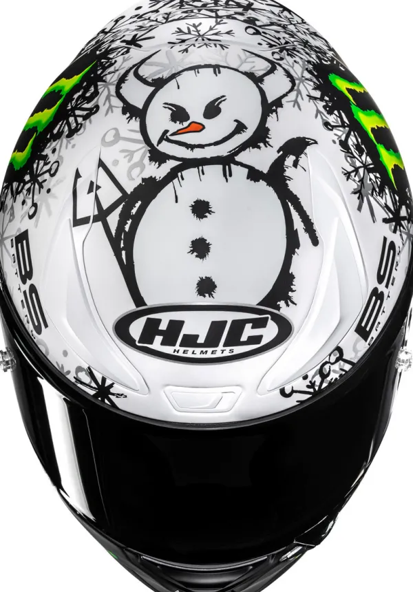 HJC RPHA-1 V2 Carbon Snow Diablo White/Black 214> Helmen Met Zonnevizier|Race Helmen