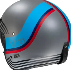 HJC V31 Byron Grey/Blue 853> Retro Helmen|Helmen Met Zonnevizier