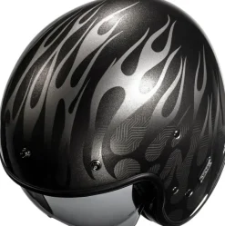 HJC V31 Firo Black/Grey 180> Retro Helmen|Helmen Met Zonnevizier