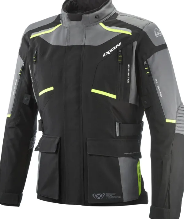 Ixon Midgard Motorjas Parka Black/Grey/Bright Yellow 1086> Motorjassen