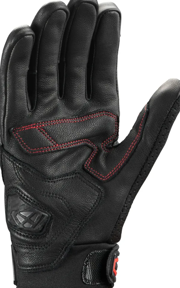 Ixon Mirage Leather Gloves Black/Red> Motorhandschoenen