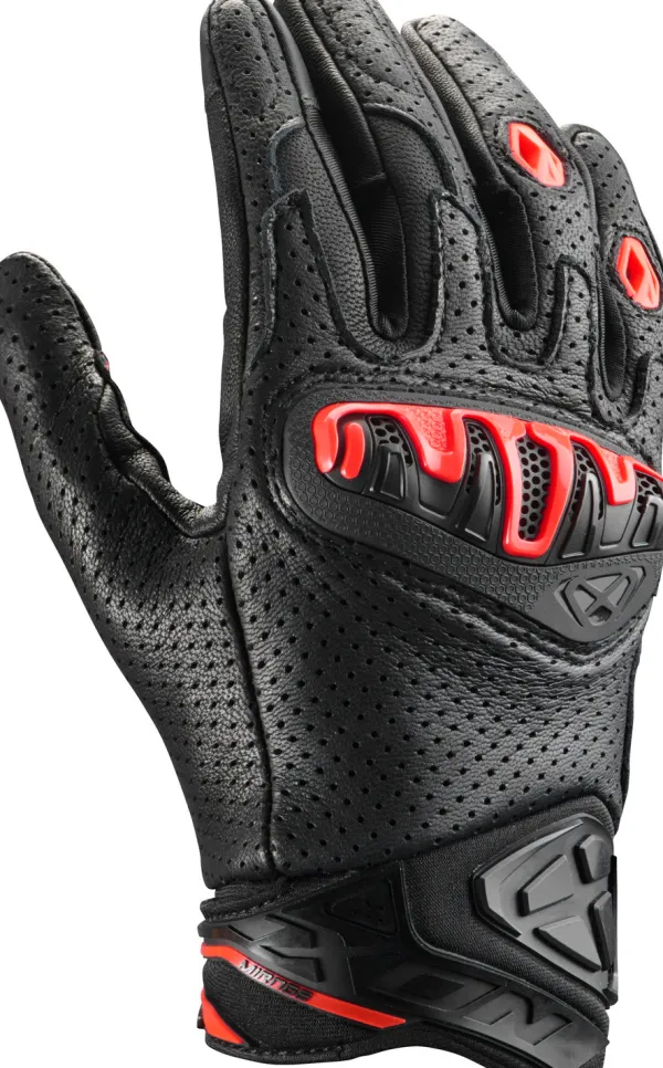Ixon Mirage Leather Gloves Black/Red> Motorhandschoenen