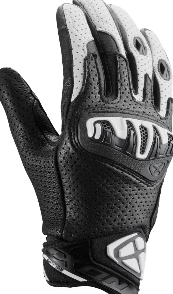 Ixon Mirage Leather Gloves Black/White> Motorhandschoenen
