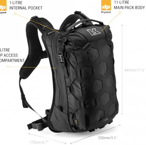 Kriega Trail 18 Rugtas Black> Rugzakken